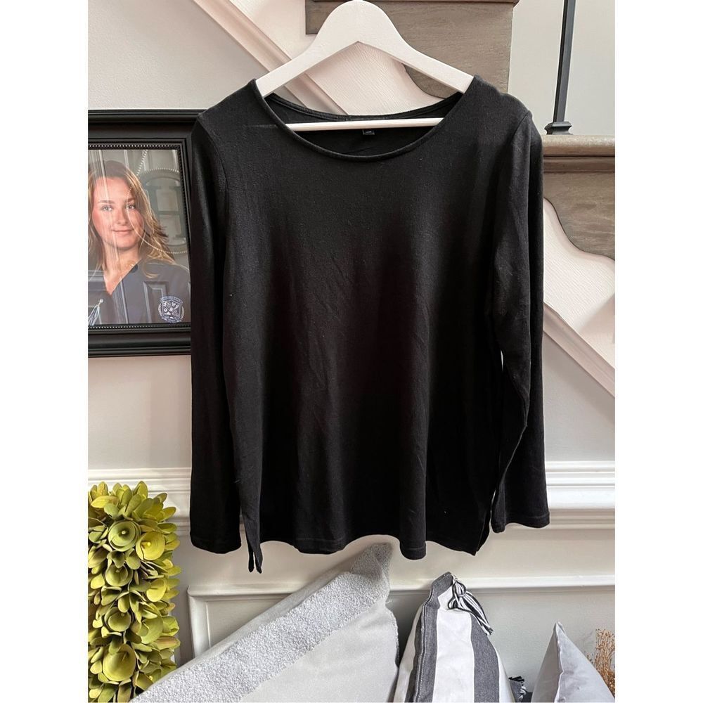 Mario Serrani Italy Black Super Soft Crew Neck Sweater sz M